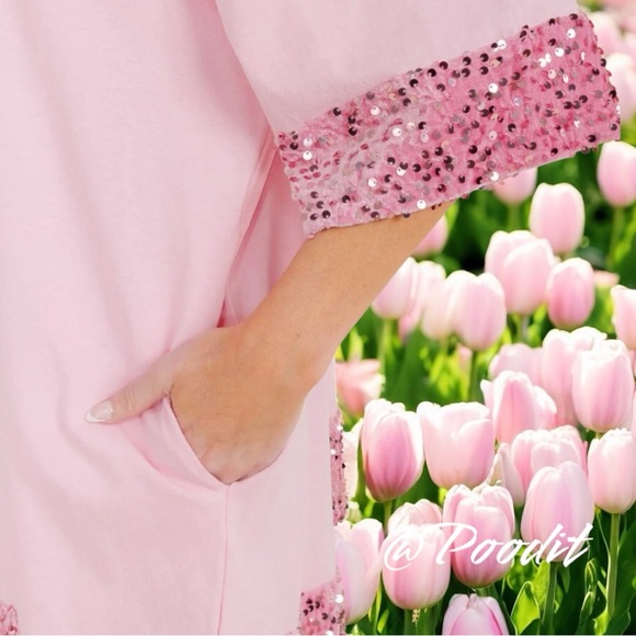 FANTASTIC FAWN oversized pink tunic dress S M L - Picture 3 of 9